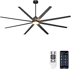 96 Inch Industrial Ceiling Fans with Lights, Large Outdoor Ceiling Fan with Remote/APP Control