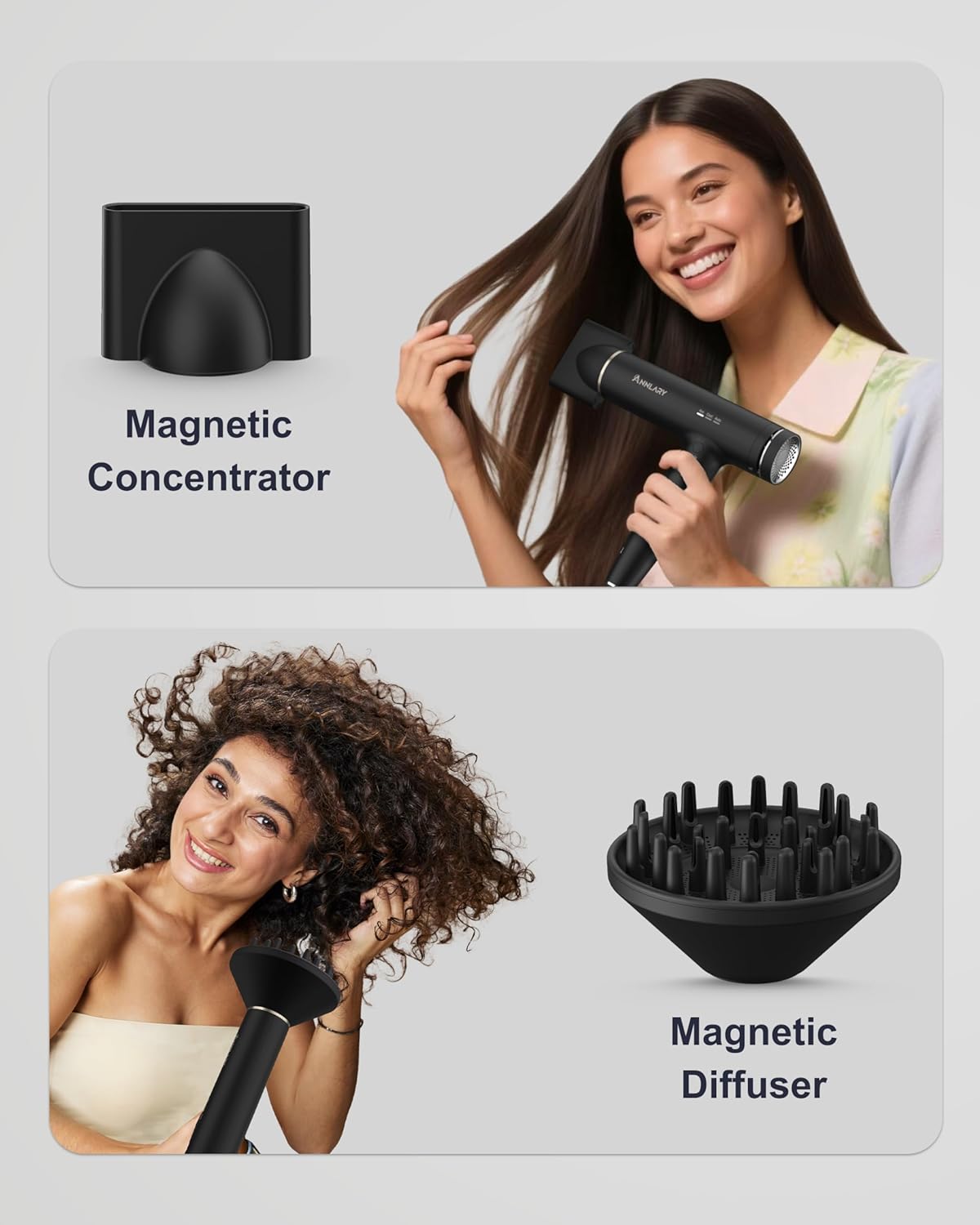 Annlary Hair Dryer with Diffuser for Curly Hair