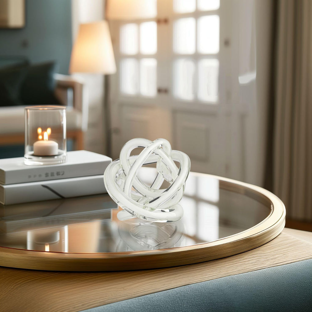 Hand Blown Glass Infinity Knot Sculpture