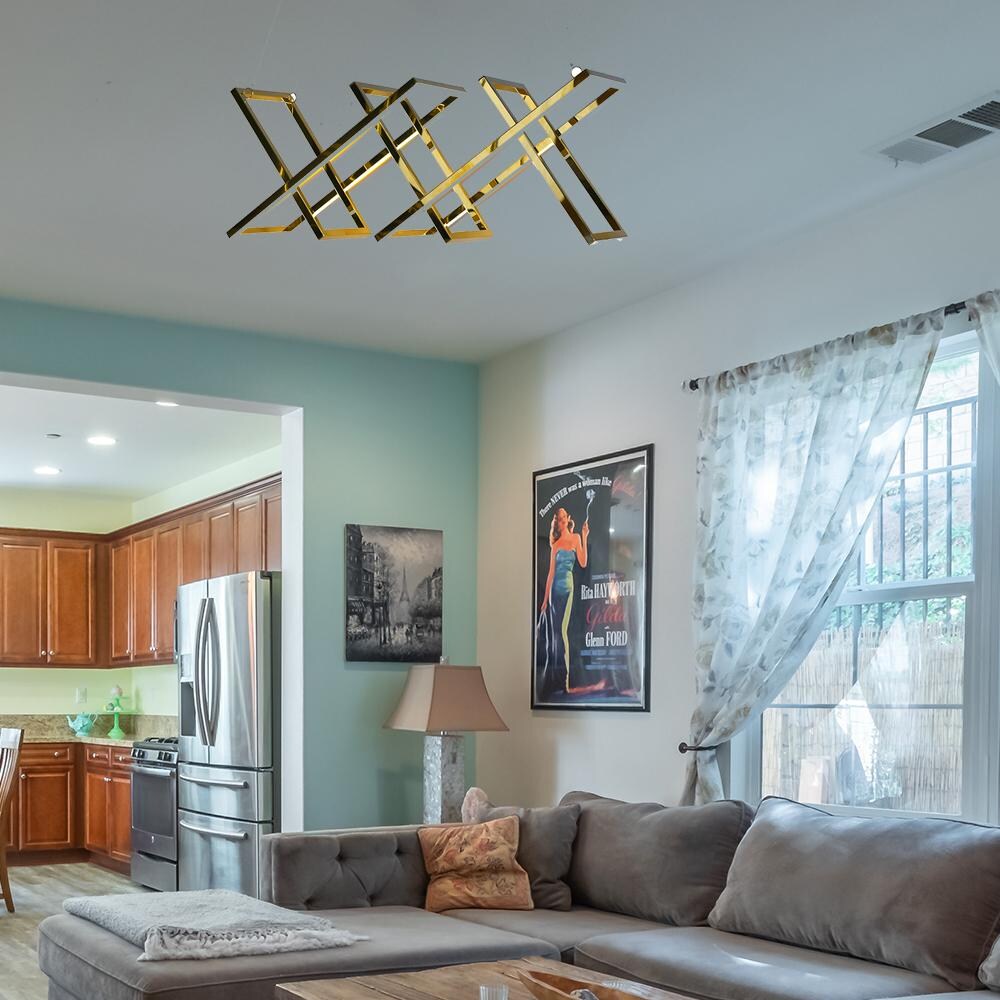 Living Design 39inch Gold Integrated Led Chandelier